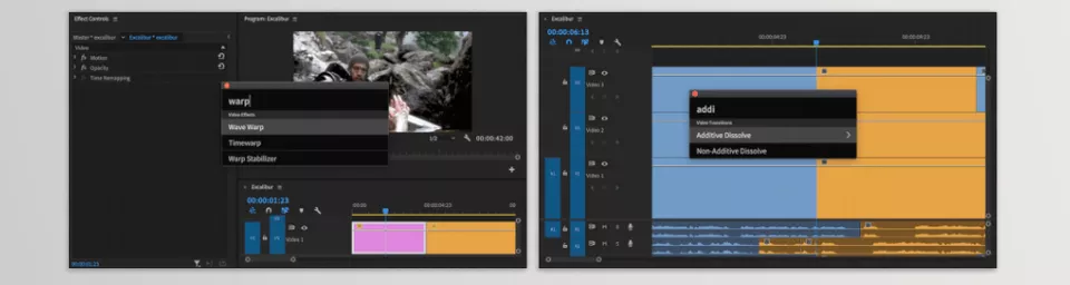 Excalibur For Premiere Pro - Search and Apply Transition Dialog.