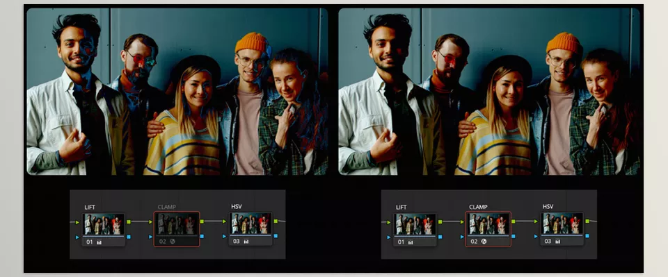 Clamp DCTL v1 for Davinci Resolve - each color component (R, G, B) stays within the acceptable range, crucial for consistent color representation and avoiding color distortion.