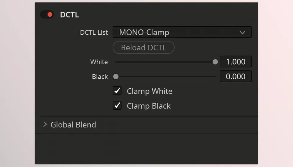 Clamp DCTL v1 for Davinci Resolve - aimed at managing extended color values, providing functionality to clamp or limit color values to ensure they stay within a specified range.