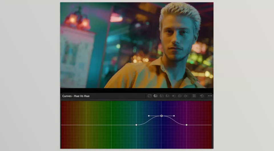 Color Shift DCTLS - the "Hue vs hue" curve was used to shift the blue hues toward cyan. 