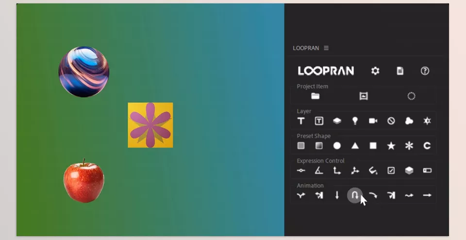 LOOPRAN - execute 35 different tasks, such as composition creation, with a single click.