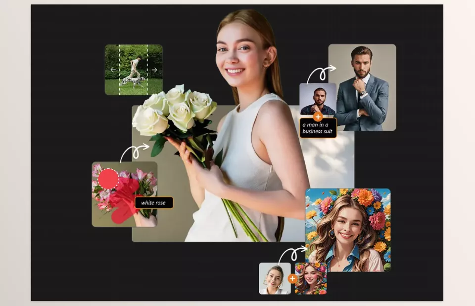 PhotoDirector Ultra - Take full control of generative AI by anchoring facial features, poses, outlines, and creative styles using reference images of your choice.