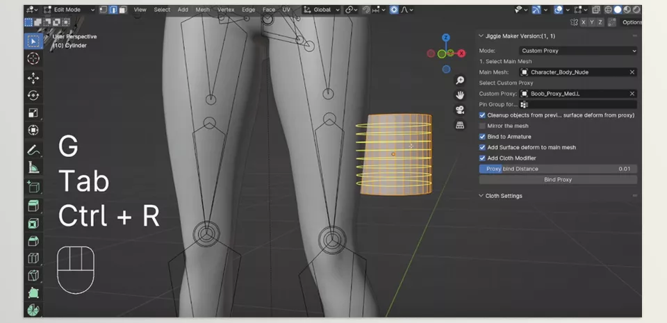 Jiggle Maker - Align the proxy object to the main mesh in object mode.