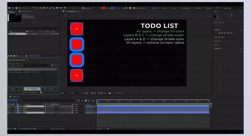 Search and Select Properties for After Effects - Quickly search for properties by name.