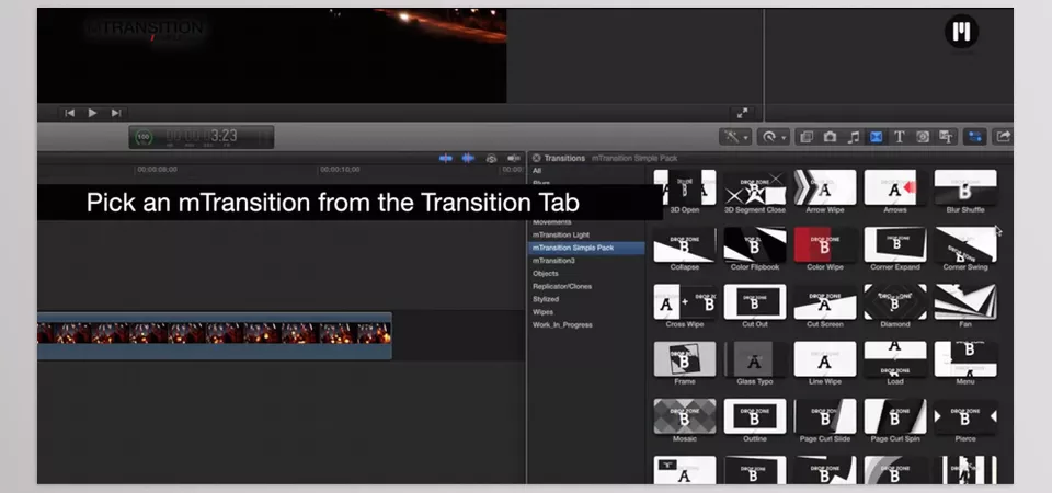 MotionVFX - mTransition Simple Pack - Select from various sophisticated choices to achieve a refined, professional appearance in your projects.