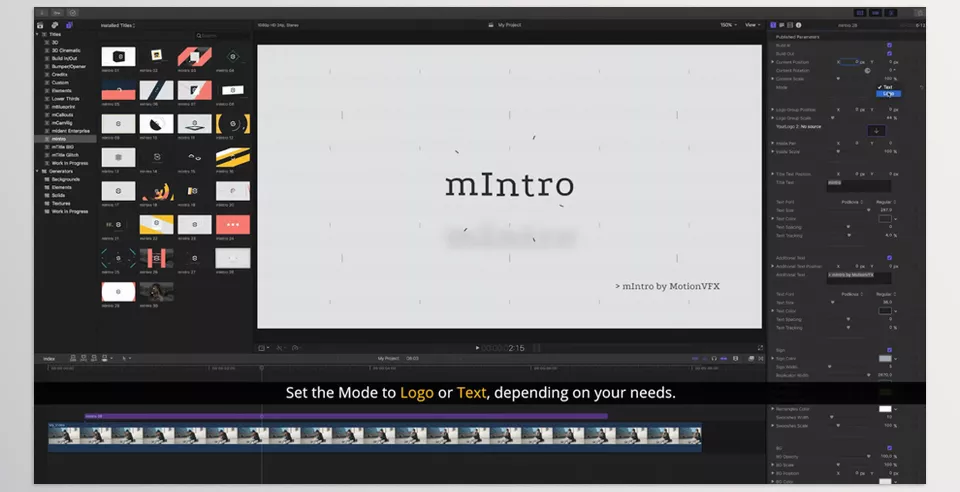 mIntro - Easily customize high-quality intros to make your content stand out with professional, engaging animations.