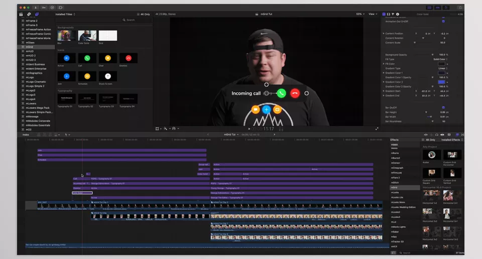 MotionVFX - mGrid - Create dynamic multi-screen layouts effortlessly, maintaining audio and timing integrity throughout your project.