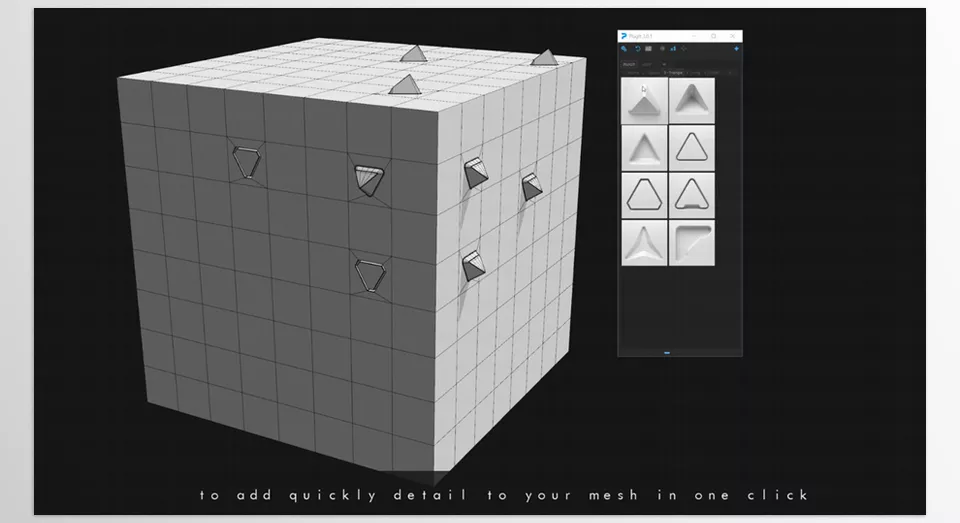 Script PlugIt for Maya - Insert in one click detail mesh into your model.