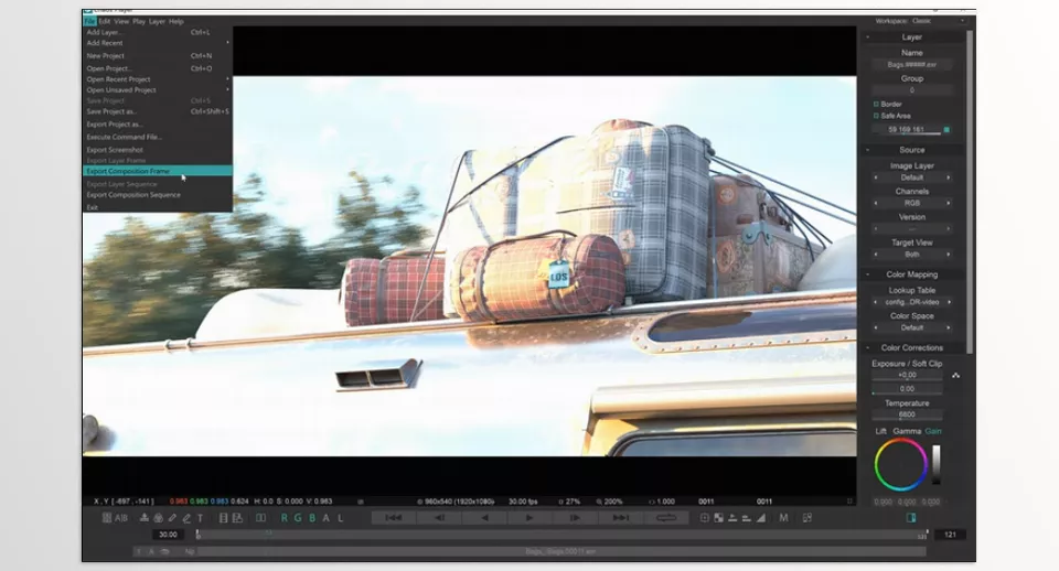 Chaos Player - Edit layers, apply color grading, and composite seamlessly during playback.