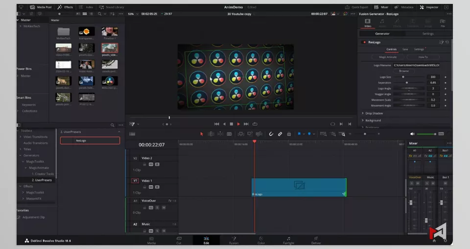 MagicAnimate for Davinci Resolve - Explore over 100 dynamic presets for seamless, professional animations.