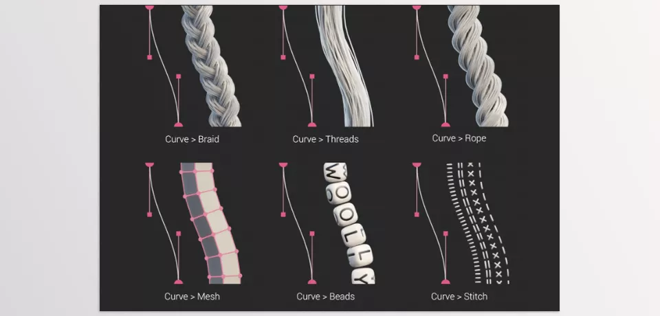 Woolly Tools and Shaders - Drag and Drop these assets onto any Curve object for instant, professional-grade effects.