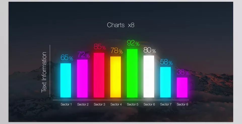 HUD Neon Infographics - Easily Customize Text Placeholders