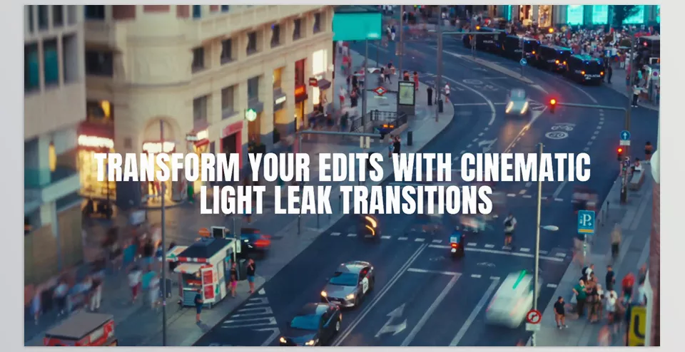 Film Burn Light Leak Transitions and Cinematic LUTs Overlays Bundle - Transform your edits with cinematic light leak transitions.