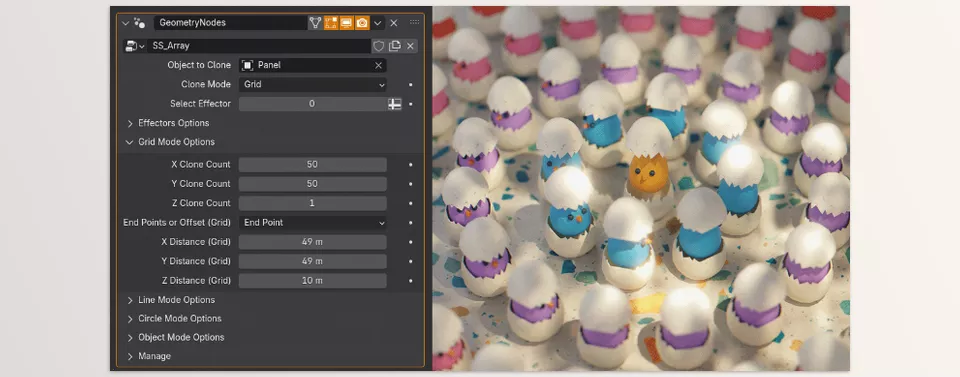 Blender Dynamic Vfx - Elemental Asset Pack - Effectors, and create arrays of any shape or size!