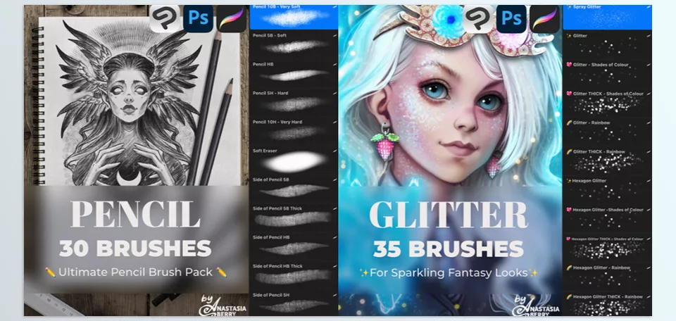 Brushes Pack For Procreate - All brushes are hand drawn 