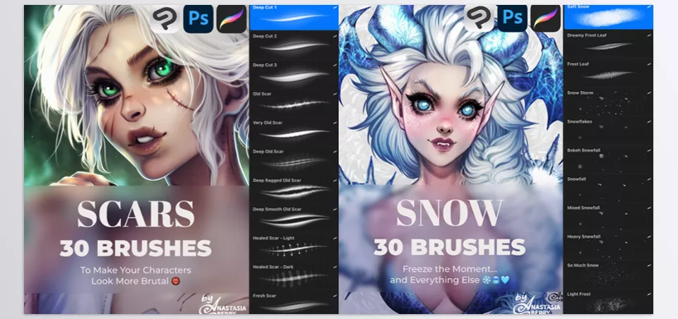 Brushes Pack For Procreate - Cover everything with the thick layer of snow