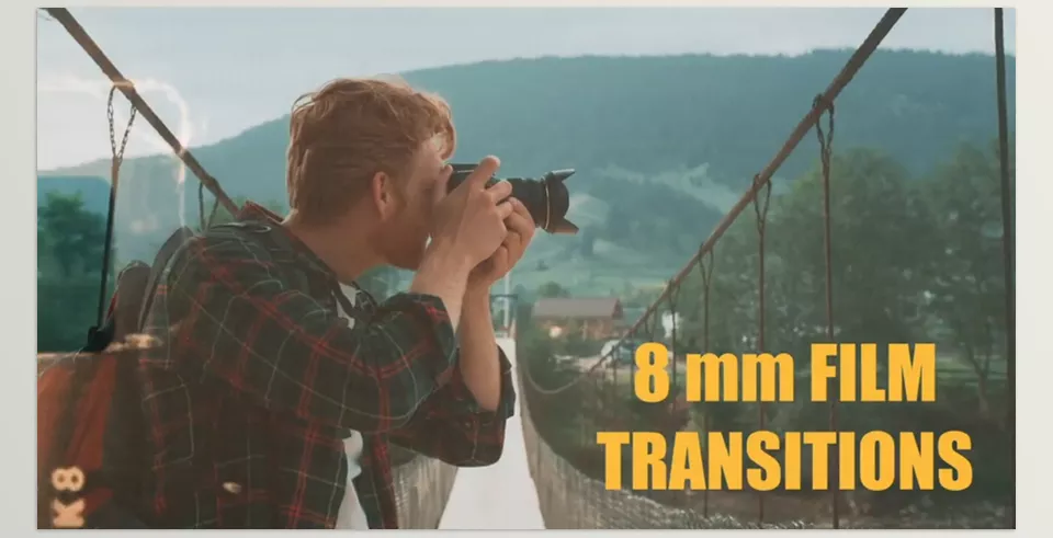 25 FILM TRANSITIONS for Davinci Resolve - 8 mm Film Transitions