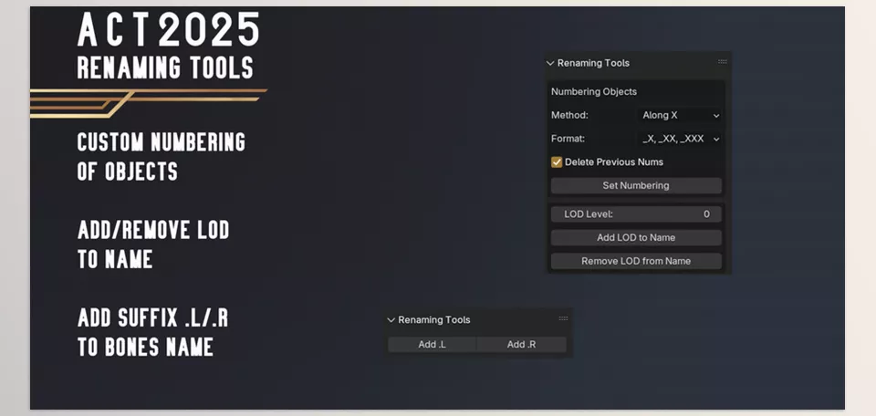 Act Game Asset Creation Toolset - Custom numbering of objects