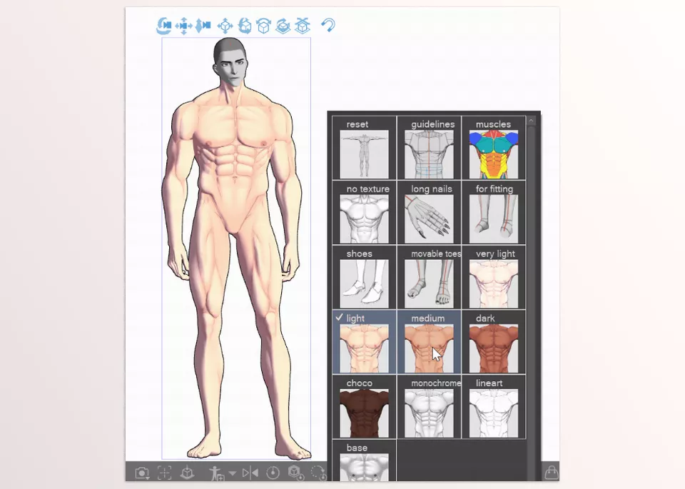 3D Buff Man A2 for CLIP STUDIO PAINT - you have some colored bodies for faster drawing