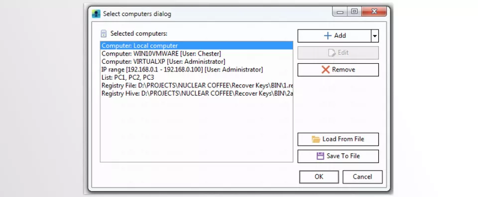 Nuclear Coffee Recover Keys - Scan another Windows or HDD