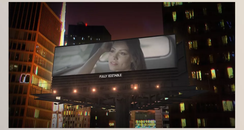 Videohive - Billboard In Night City - Showcase your brand on stunning futuristic billboards.