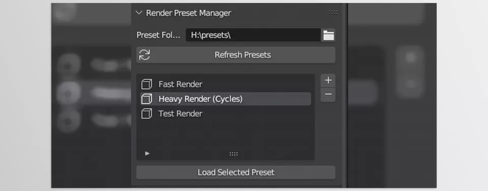 Render Preset Manager - Save Render Tab settings