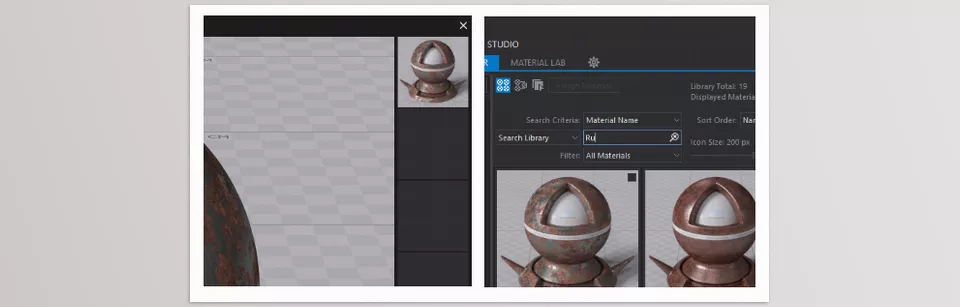 XS Material Presets - Multiple Previews and Easy Browsing.