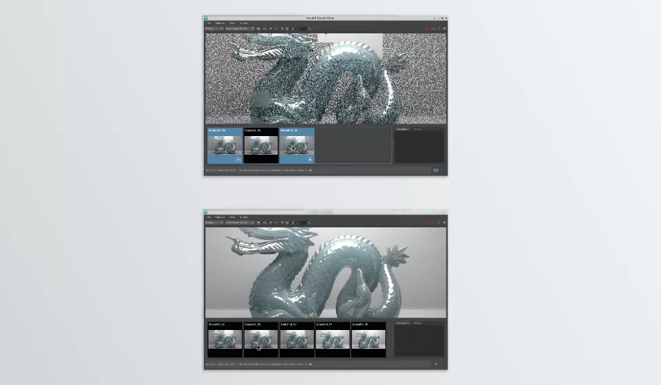 Maya to Arnold - The snapshot workflow and interface in the Arnold RenderView has multiple enhancements and behaviors.