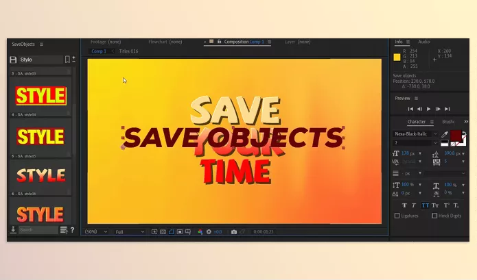 Aescripts – Save Objects Download v2.2.1 (Win, Mac)