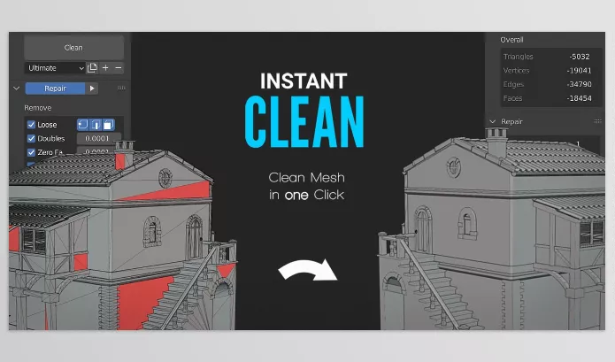 Blender – Instant Clean Download v2.2.0 (The Ultimate Mesh Clean)