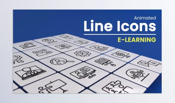 Videohive – 50 Animated E Learning Line Icons Download 50925532