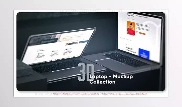 Videohive – 3d Laptop Collection Mockup Download 51249241