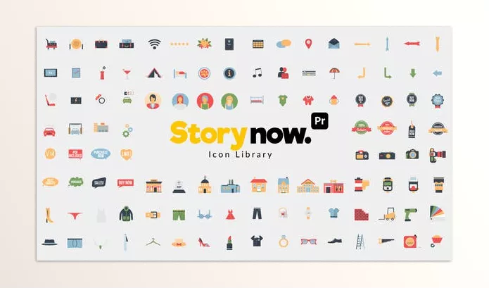 Videohive – Story Now 1400 Icons Library for Premiere Pro Download 53526224