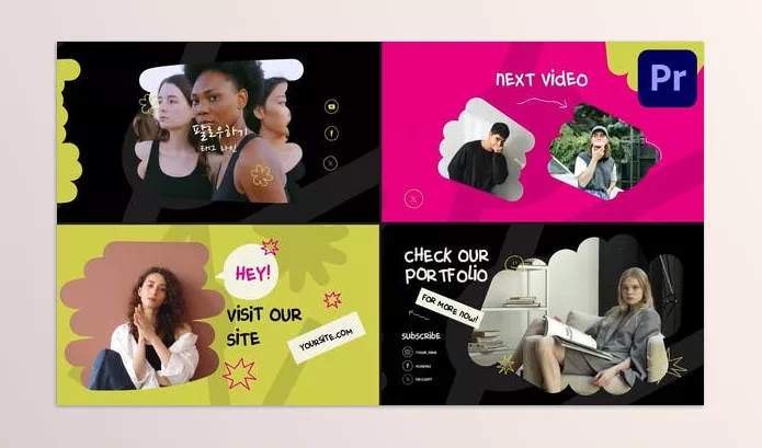 Videohive – Youtube Slides Premiere Pro MOGRT Download 53653527