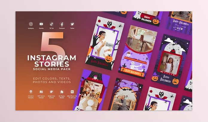 Videohive – Halloween Party Instagram Vertical Stories MOGRT Premiere Pro Download 54321972