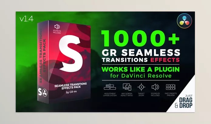 Videohive – GR Seamless Transitions Effects for Davinci Resolve Download 52438114