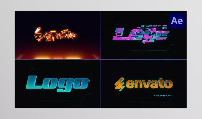 Videohive – Cyberpunk Logo Reveal After Effects Download 55608729