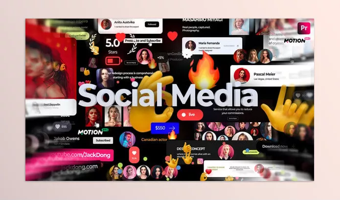 Videohive – Social Media Graphics Pack for Premiere Pro Download 49300033