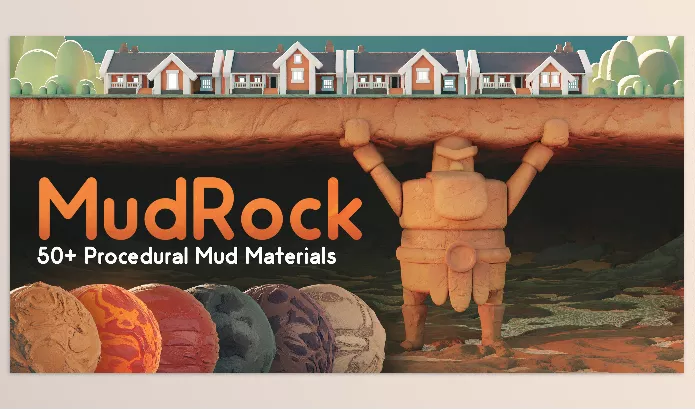 Blender – Mudrock Download v2.0 (50+ Procedural Mud Materials)