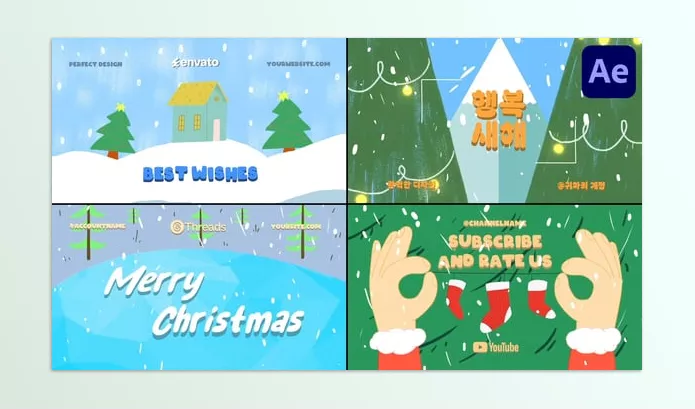 Videohive – Cartoon Christmas Typography for After Effects Download 55184563