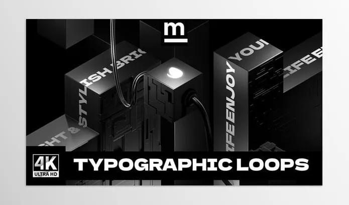 Videohive – 3D Abstract Typography Loops Download 39188658