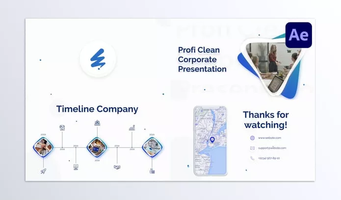 Videohive – Profi Clean Corporate Presentation for After Effects Download 55731982