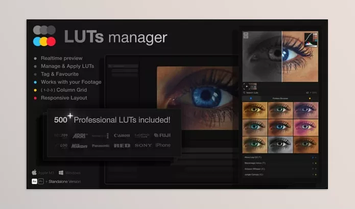 Videohive – LUTs Manager Real-Time Bulk Previews Tool Download 55741724 (500 LUTs for Effortless Professional Color Grading)