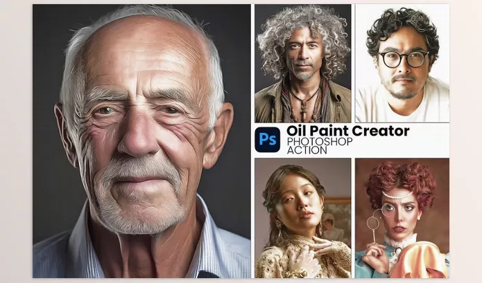 Creativemarket – Oil Paint Creator Photoshop Action Download 287302643