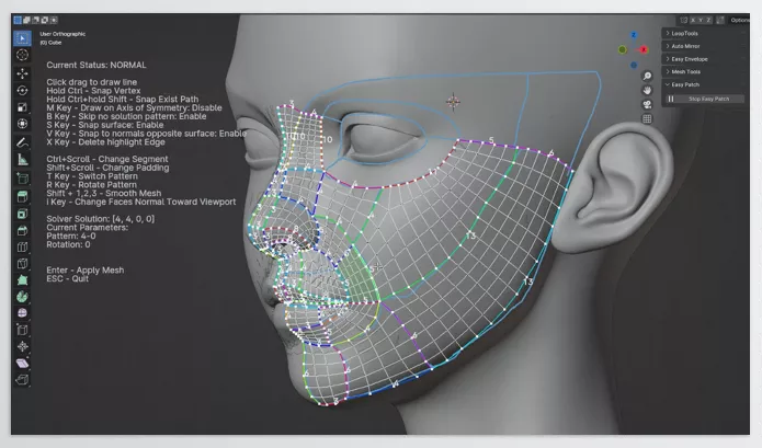 Blender – Easy Patch 2 Download v2.0.1 (The Smart Retopology Patching Tool)