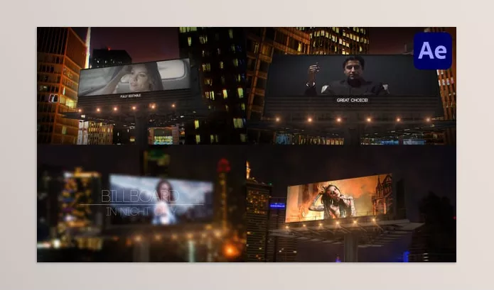 Videohive – Billboard In Night City for After Effects Download 56323304