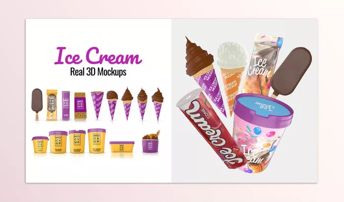 Videohive – Ice Cream Real 3D Mockups Download 45915994