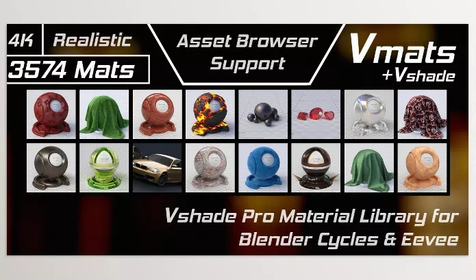 Blender – Vmats Download v1.5.9 (Realistic Material Library For Blender Cycles And Eevee)