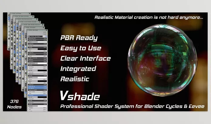 Blender – Vshade Download v1.8.2 (Professional Shader System For Blender Cycles And Eevee)