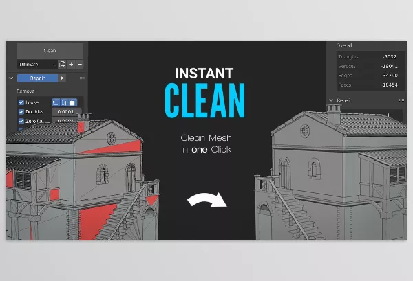 Blender – Instant Clean Download v2.2.0 (The Ultimate Mesh Clean)